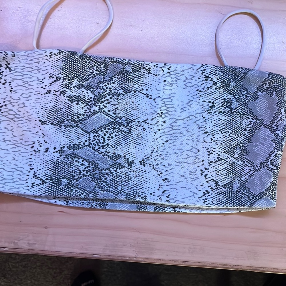 snake print crop top